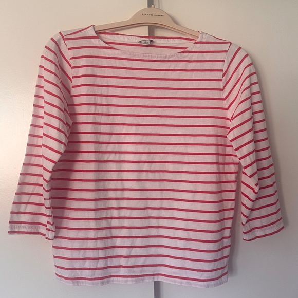 J. Crew Tops - J Crew Red Striped Top